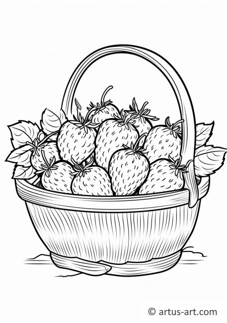 Strawberry Basket Coloring Page